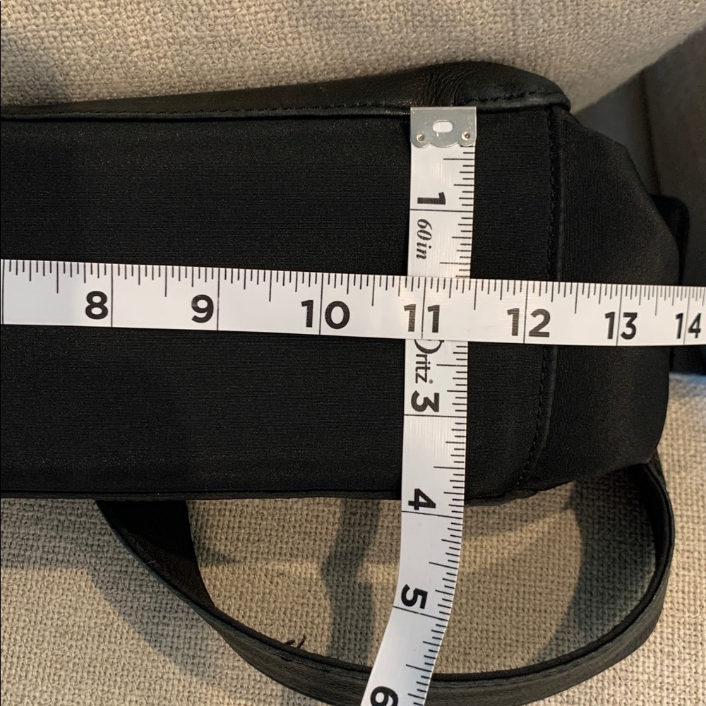 VINTAGE FOSSIL Crossbody Messenger  Black Leather & Polyester Adjustable Strap - Picture 6 of 13